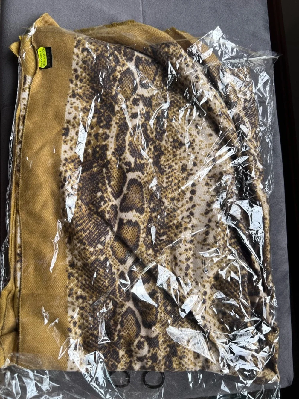 Animal Print Lightweight Wrap Scarf - Brown